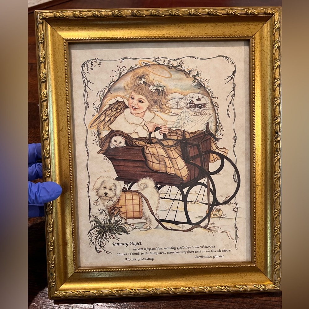 Mason Art Gold and Black Framed Angel Artwork